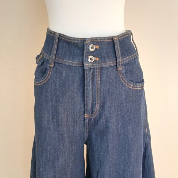 NWOT Anthropologie Pilcro Dramazzo Ultra Wide Leg Jeans Rinse Wash Size 29 - Picture 5 of 12